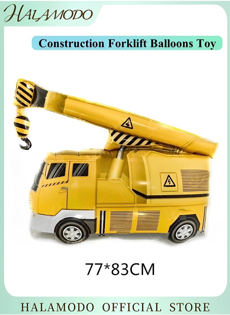 هالامودو البناء رافعة شوكية بالونات لعبة شاحنة بالونات زينة الحفلات احباط مايلر بالونات للأولاد البناء لوازم حفلة عيد ميلاد - Image 1