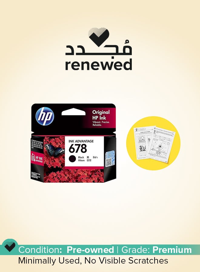 HP Renewed - 678 Black Original Ink Advantage Cartridge Black - Image 1