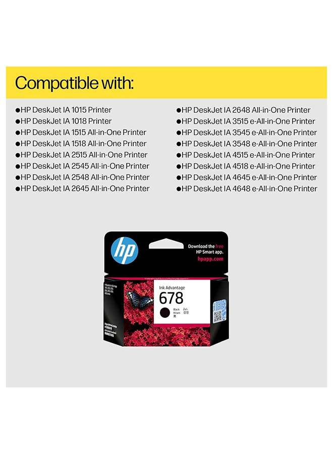 HP Renewed - 678 Black Original Ink Advantage Cartridge Black - Image 3