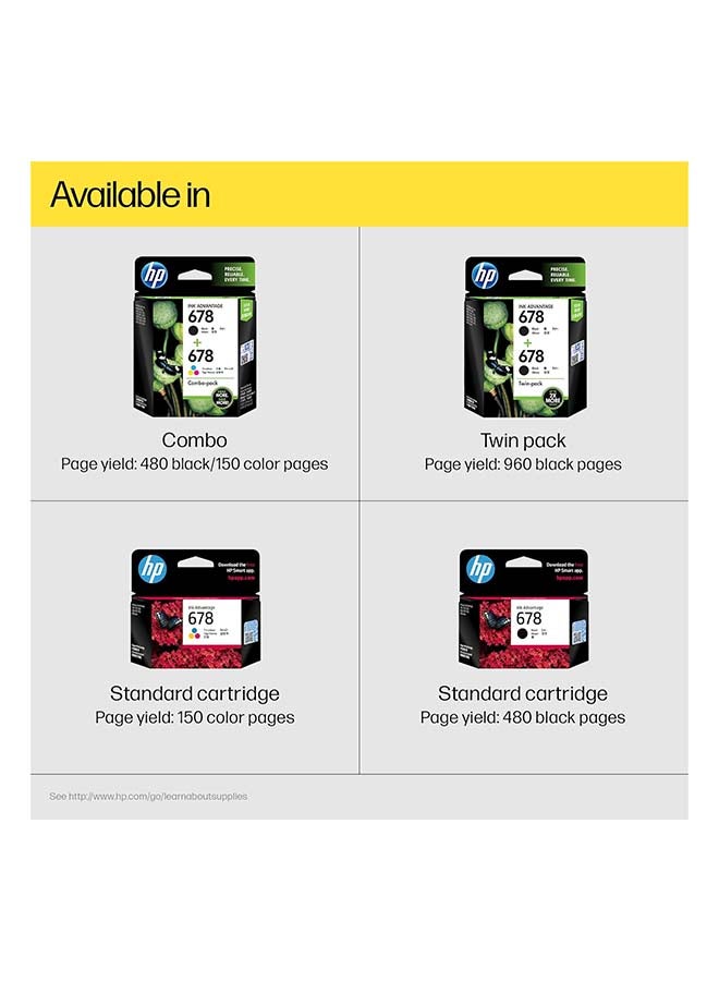 HP Renewed - 678 Black Original Ink Advantage Cartridge Black - Image 2