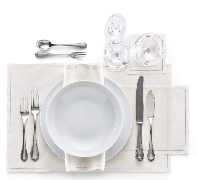 MY DRAP Linen Cocktail Napkin - 4.3 x 4.3 in - 50 units per roll - Cream - Image 3