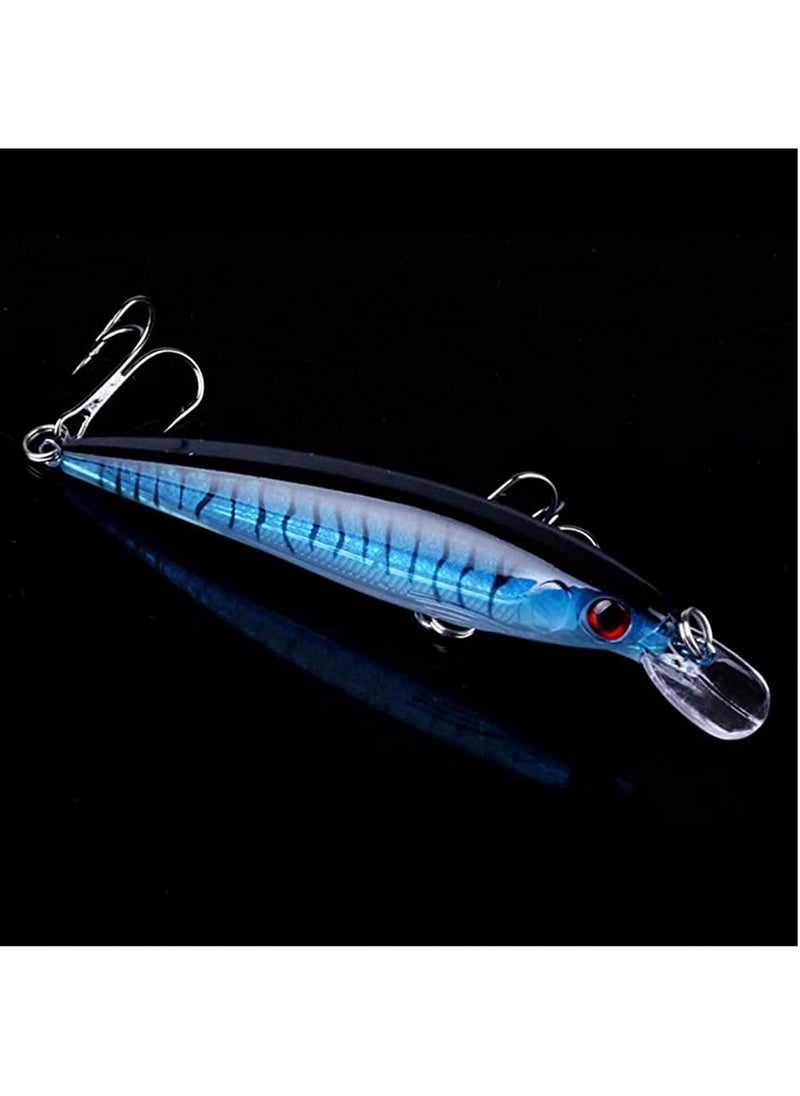 SYOSI Fishing Lures, 10Pcs Fishing Lure Artificial Floating Minnow Hard Bait Swimbait Fishing Tackle Set with Treble Hooks Sinking Metal Spoons Micro Jigging Bait for Outdoor Fishing  - Image 4