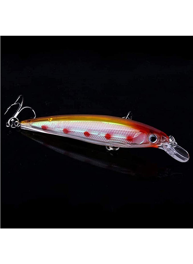 SYOSI Fishing Lures, 10Pcs Fishing Lure Artificial Floating Minnow Hard Bait Swimbait Fishing Tackle Set with Treble Hooks Sinking Metal Spoons Micro Jigging Bait for Outdoor Fishing  - Image 3