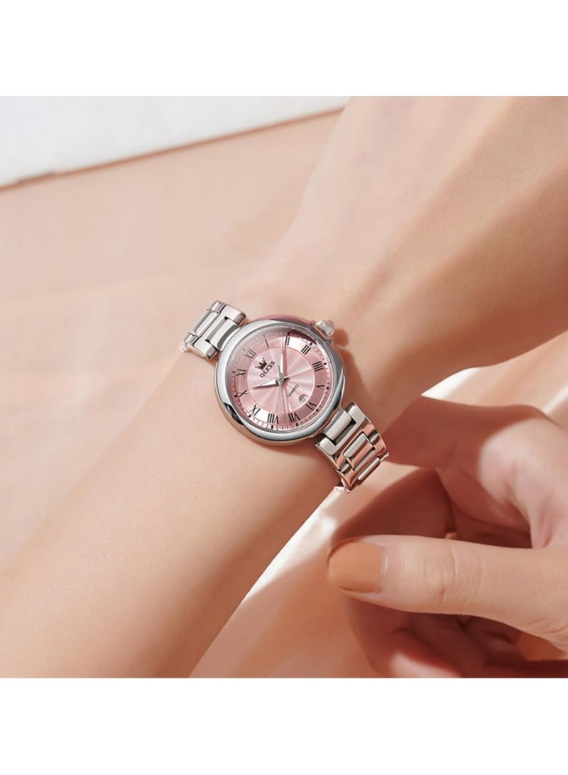 OLEVS OLEVS Women's Business Formal Small Watch Gold Silver Stainless Steel Strap Analog Quartz Waterproof Women's Watch 5608 - Image 2