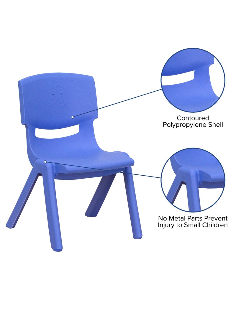 Funz 2 Pieces Funz Stackable Plastic Kids Learning Chairs, 40 X 32 X 51cm, The Perfect Chair for Playrooms, Schools, Daycares and Home, Blue - Image 5