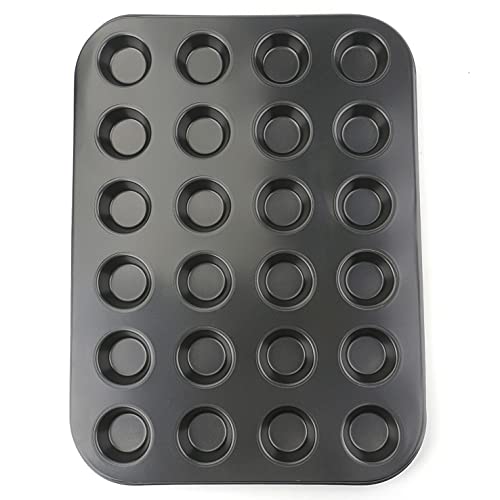 Kingrol 24-Cup Nonstick Mini Cupcake & Muffin Pans, Carbon Steel Baking Pans, Cake Moulds - 2 Pack - Image 2