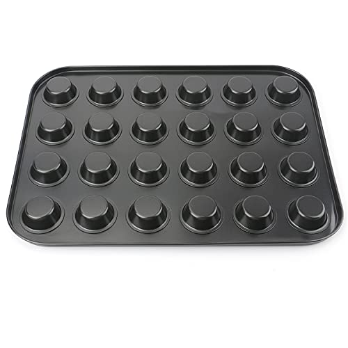 Kingrol 24-Cup Nonstick Mini Cupcake & Muffin Pans, Carbon Steel Baking Pans, Cake Moulds - 2 Pack - Image 3