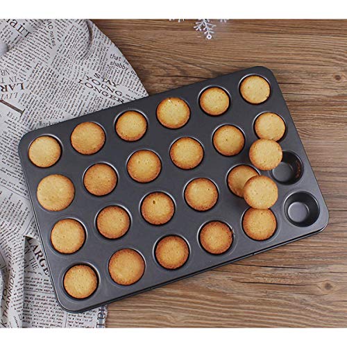 Kingrol 24-Cup Nonstick Mini Cupcake & Muffin Pans, Carbon Steel Baking Pans, Cake Moulds - 2 Pack - Image 5