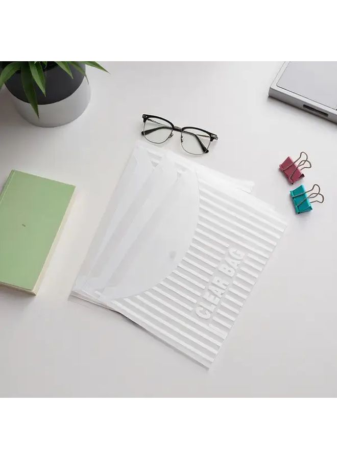 20 Transparent Stripe A4 File Bags with Snap Closure Durable PP Document Organizer - Image 4