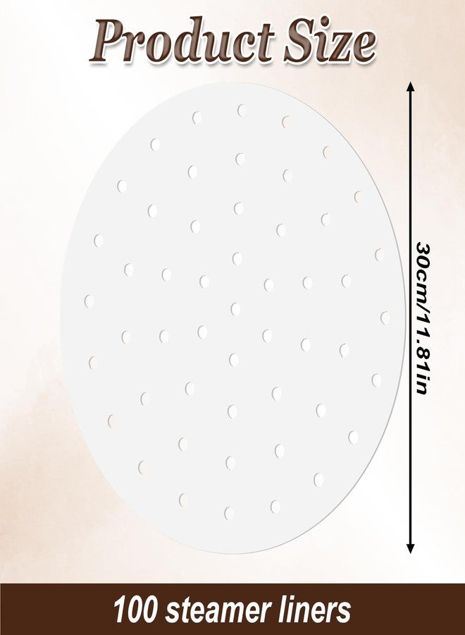 Qulkws 100 Piece Steamer Paper 12" Bamboo Steamer Liner Air Fryer Parchment Paper Round Anti-Stick Steamers Liners for Air Fryer Steaming Basket - Image 5