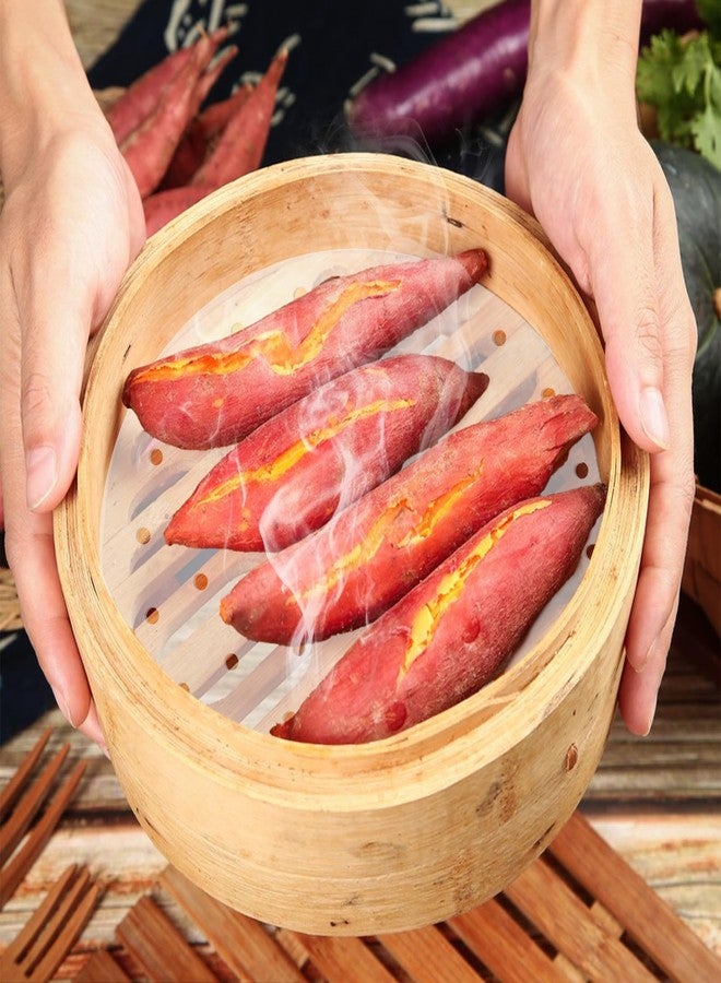 Qulkws 100 Piece Steamer Paper 12" Bamboo Steamer Liner Air Fryer Parchment Paper Round Anti-Stick Steamers Liners for Air Fryer Steaming Basket - Image 4