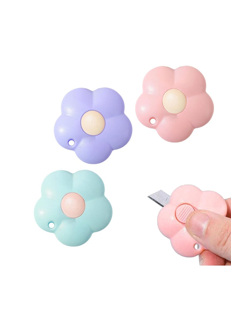 CMGTYYD 3 PCS Flower Shaped Plastic Letter Opener, Portable Paper Cutter, Precise Cutting, Easy Unboxing, For Office, School and Home Use  - Image 1