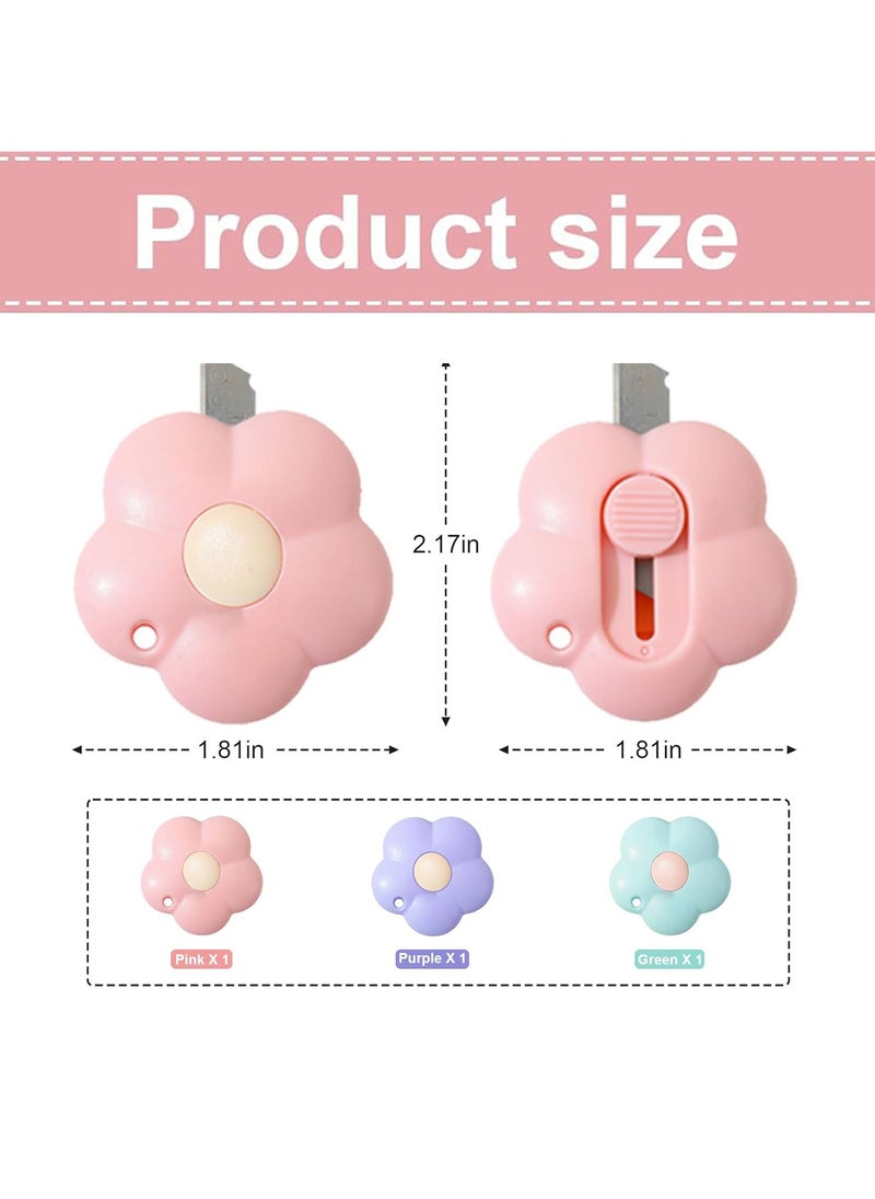 CMGTYYD 3 PCS Flower Shaped Plastic Letter Opener, Portable Paper Cutter, Precise Cutting, Easy Unboxing, For Office, School and Home Use  - Image 2