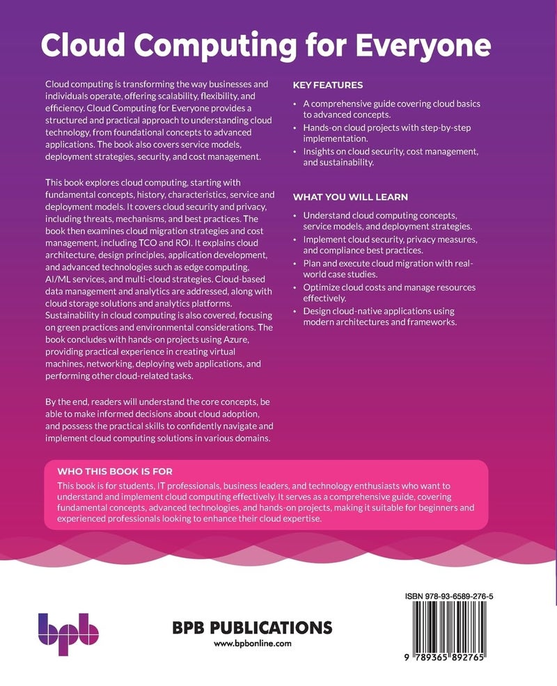 Cloud Computing for Everyone: Understanding principles, architecture, security, data, and green practices - Image 2