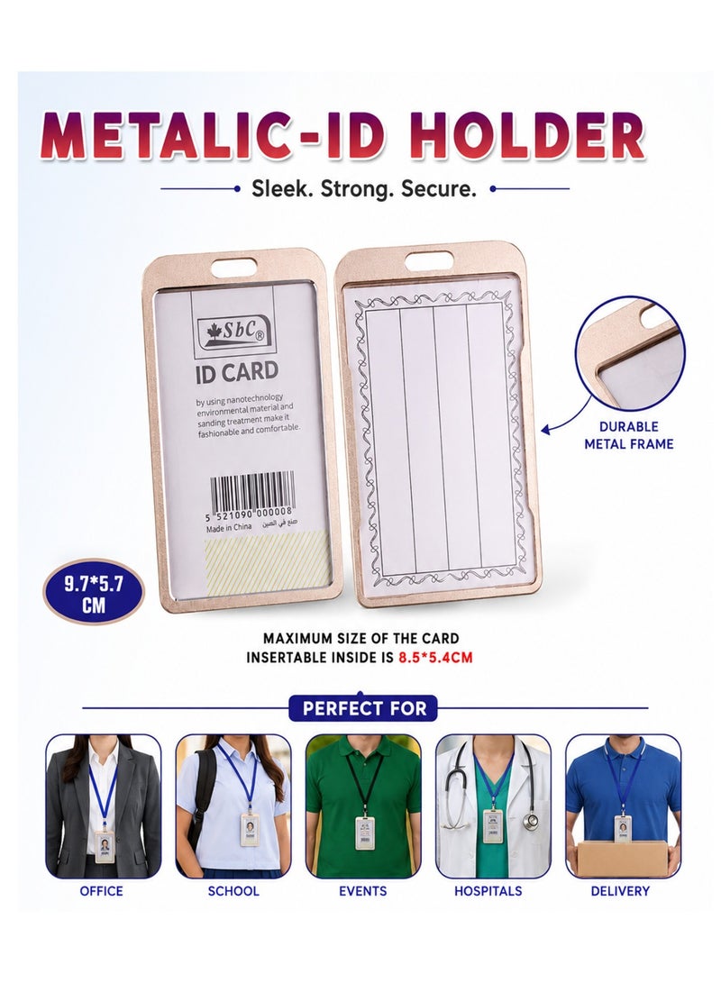 SBC 12-Piece Metallic ID Card Holder Vertical Golden - Image 2