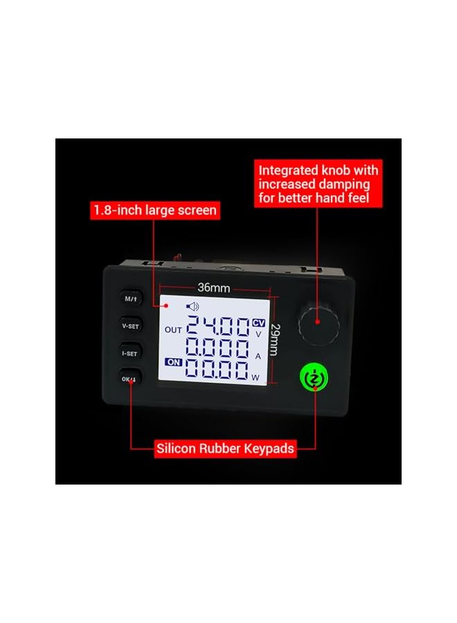 promass Adjustable 90W DC Buck Boost Power Converter, Adjustable CNC DC Regulated Power Supply Constant Voltage and Constant Current Step-Up/Step-Down Module, CC CV 0.5-36V 5V 6V 12V 24V Power Module - Image 5