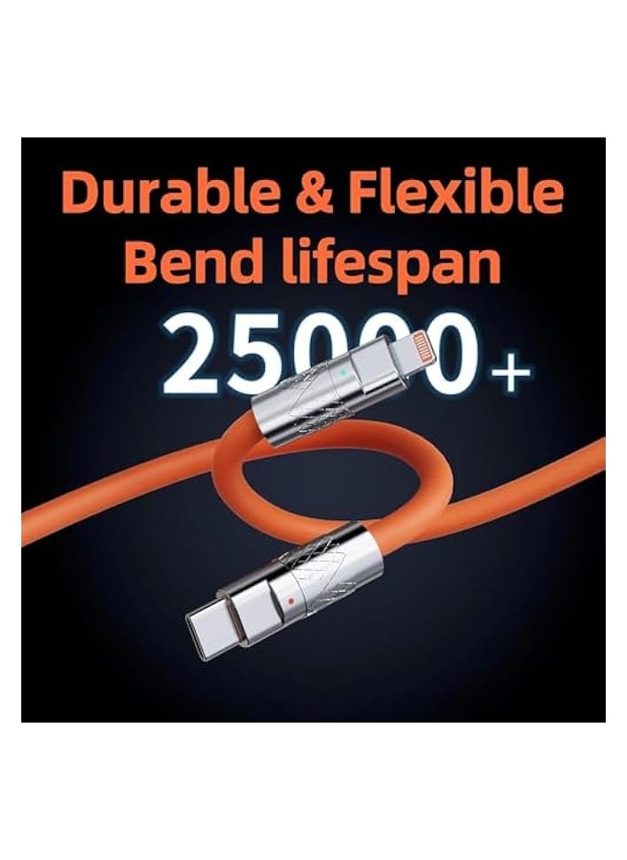 Oatsbasf - 2023 Upgraded Multi Charging Cable, 3 in 1 Retractable USB Charging Cable, Mech Style Multiple Fast Charger Cord,with Type C/Micro USB/IP for Samsung S23 S22 S21, Phone 14 13 12, Pad Pro, Mac (4ft) - Image 1