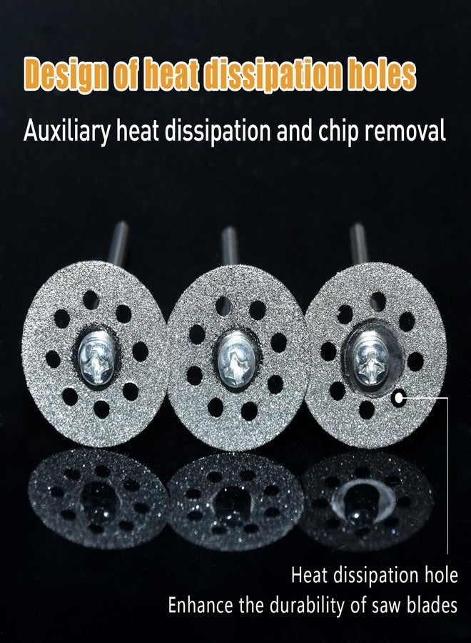 FOTYBEI 20 pcs 545 Diamond Cutting Wheel Cut Off Discs Coated (22mm) for Dremel Rotary Tool with 402 Mandrel (3mm) 4pcs and Screwdriver for Rotary Tool Accessories - Image 3