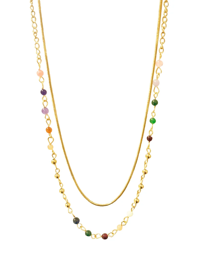 Hzmer Jewellery Aura Layered Gem Necklace