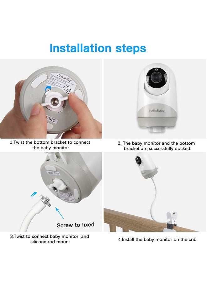 HOLACA Baby Monitor Mount Flexible Twist Stand for Hellobaby HB6550/HB6558/HB65/HB66/HB40/HB248 and Blemil Baby BL9052-2,JUAN2215 and VTimes302 Babymonitor Camera Other with 1/4Threaded Hole,ClipMount - Image 4