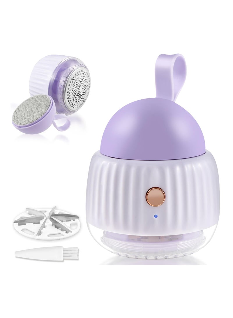 SYOSI Electric Lint Remover for Fabric Garments, Rechargeable Fabric Shaver with 6 Stainless Steel Blades Portable Bobble Remover  Fabric Shaver Lint Remover for Clothes Sweaters Couch Blanket - Image 1
