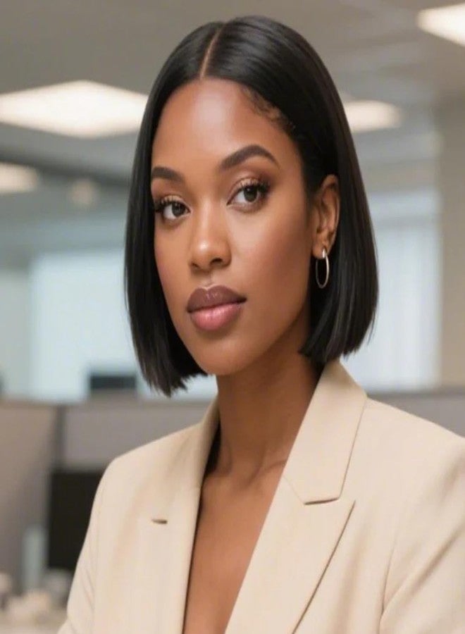 PRIMELACE 210% Density Glueless Wigs Human Hair Pre Plucked Pre Cut 8 inch Short Bob Wig Human Hair Glueless Wear and Go Drawstring Wig Human Hair for Black Women 2X6 HD Lace Front Wigs - Image 1