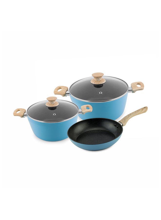UCOOK Ucook Culinara Granite Cookware Set 5pcs -blue  - Image 1