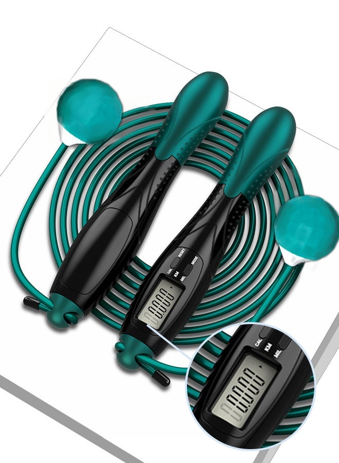 أهاكاك حبل قفز رقمي ثنائي الغرض - حبل تخطي قابل للتعديل - حبل تخطي متعدد الأوضاع مع سعرات حرارية - مضاد لللف بزاوية 360 درجة - حبل قفز لاسلكي لصالة تمارين اللياقة البدنية - Image 1