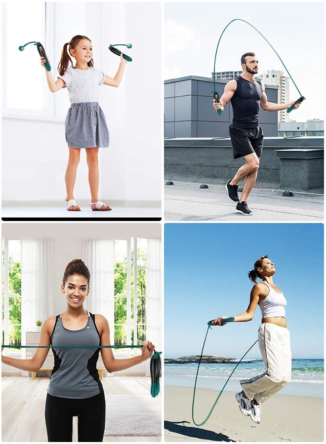 أهاكاك حبل قفز رقمي ثنائي الغرض - حبل تخطي قابل للتعديل - حبل تخطي متعدد الأوضاع مع سعرات حرارية - مضاد لللف بزاوية 360 درجة - حبل قفز لاسلكي لصالة تمارين اللياقة البدنية - Image 2