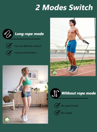 Dual Purpose Digital Jump Rope - Adjustable Counting Skipping Rope - Multimode Skipping Rope with Calories - 360° anti-winding - Cordless Jumping Rope for Fitness Exercise Gym - view 4