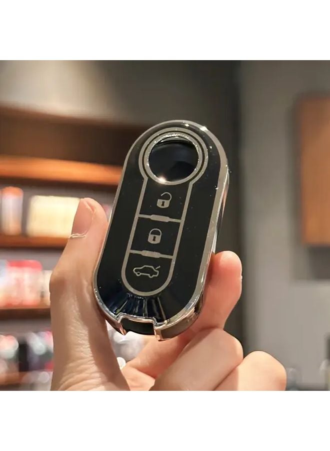 Pink TPU Car Key Fob Cover for Fiat 500 Boyue Bravo Iveco Olsen Scratch Resistant Protective Case - Image 1