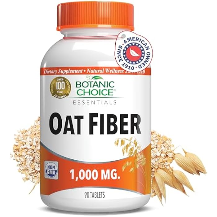 Botanic Choice Oat Fiber - Natural Dietary Supplement for Digestive Health - Women and Men - 90 Tablets (1000mg) - Image 1