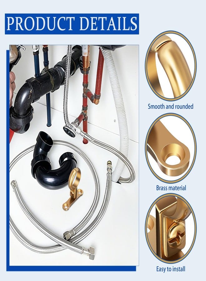 ARTIBETTER Water Pipes Clamp Brass Pipes Tubing Support Bracket Wall Mounted Hoses Hangers Clips Clamp For Tube Or Wire Cord - Image 3