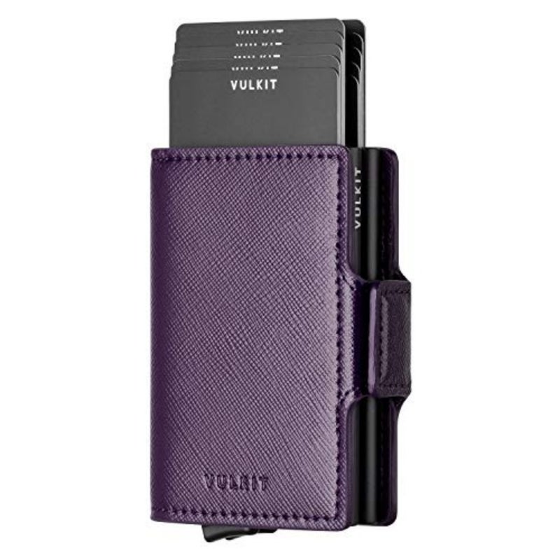 Credit Card Holder RFID Blocking Leather Automatic Pop Up Wallet Slim Money Clip Wallet Double Card Case for Men and Women
