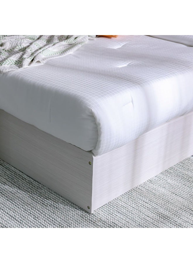 DANUBE HOME Gamorah New 180x200 King Bed Set with 1 Nightstand, Dresser, Mirror & Stool Stylish King Size Bed Set for Bedroom, Modern Furniture Set with Storage & Elegant Design -Washed White - Image 4