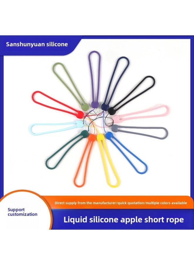 Silicone Mobile Phone Lanyard Short Liquid Silicone Leisure Wind Mobile Phone Short Rope Small Fan Wrist Sling Multicolor Wholesale-Specifications:Apple Short Rope_brown  - Image 2