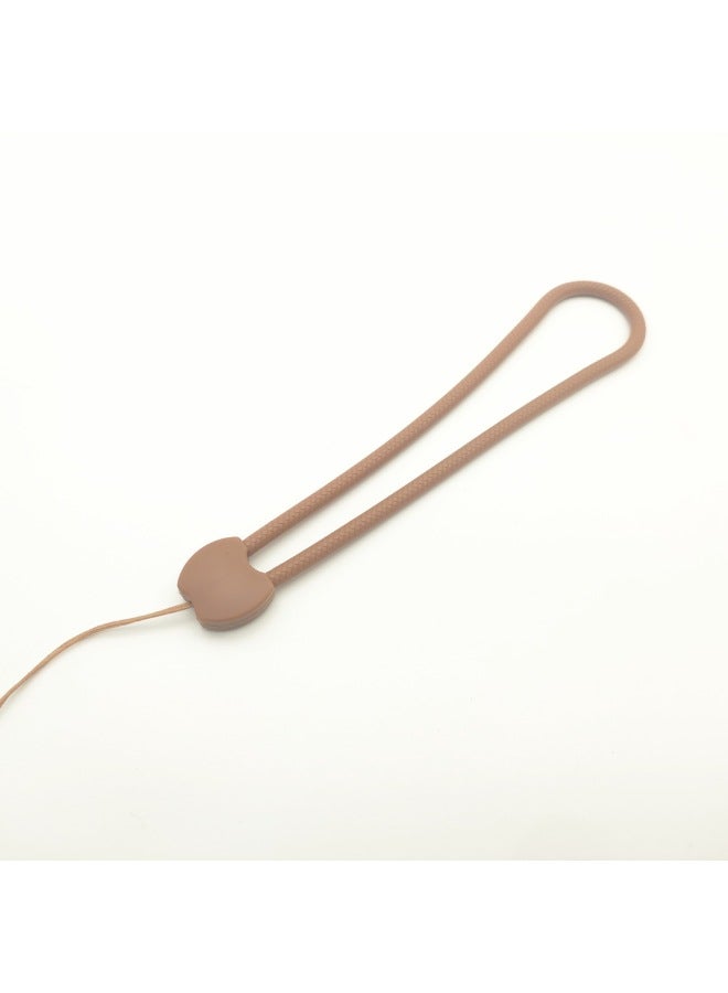 Silicone Mobile Phone Lanyard Short Liquid Silicone Leisure Wind Mobile Phone Short Rope Small Fan Wrist Sling Multicolor Wholesale-Specifications:Apple Short Rope_brown  - Image 1