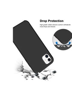Generic Compatible with iPhone 11 (6.1 Inch) Case, Liquid Silicone Case, Full Body Protective Cover, Shockproof, Slim Phone Case, Anti-Scratch Soft Microfiber Lining (A.Black)  - Image 2