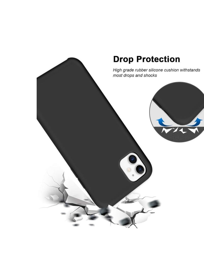 Generic - Compatible with iPhone 11 (6.1 Inch) Case, Liquid Silicone Case, Full Body Protective Cover, Shockproof, Slim Phone Case, Anti-Scratch Soft Microfiber Lining (A.Black) - Image 1