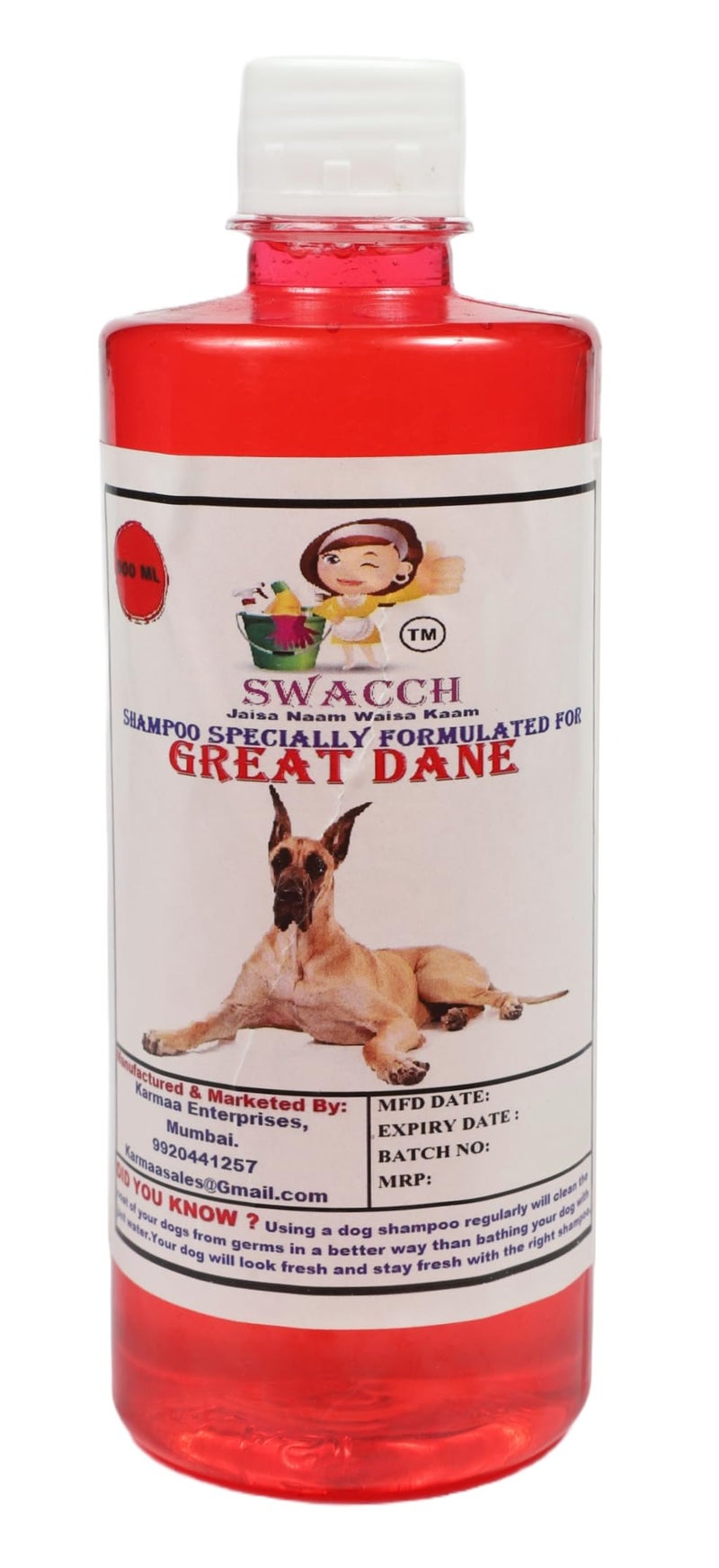 swacch Shampoo | Puppy Safe Shampoo | PH Balanced | Ditch to Itch for Great Dane Shampoo 500ml (Jasmine) + Spike Ball Chew Toy Combo Pack - Image 2
