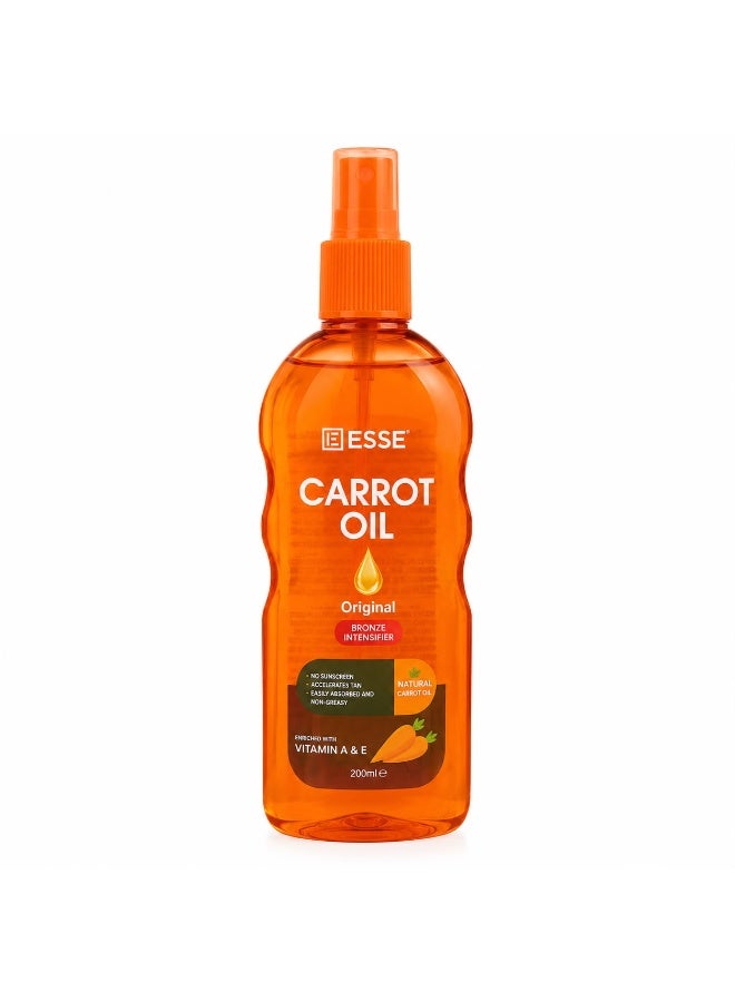 ESSE Carrot Oil Tanning Oil Spray with Vitamin A & E, Natural Carrot Oil, Fast Absorption, Non-Greasy Formula, 200ml - Image 1