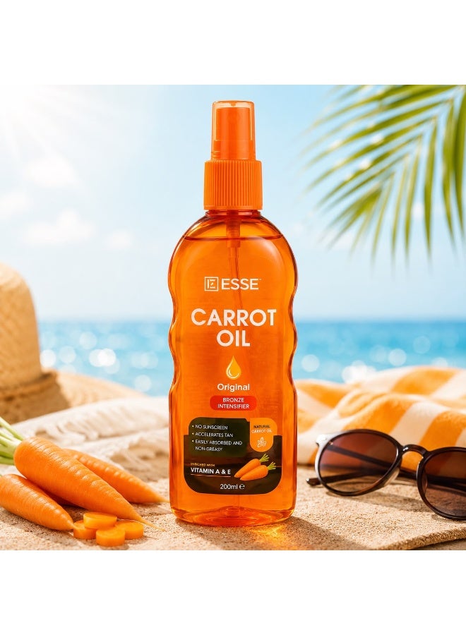 ESSE Carrot Oil Tanning Oil Spray with Vitamin A & E, Natural Carrot Oil, Fast Absorption, Non-Greasy Formula, 200ml - Image 3