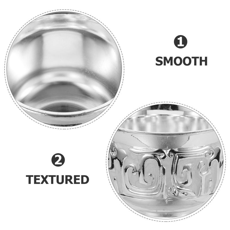 European Style Silver Embossed Small Metal Liquor Shot Glass Anti Break Home Bar Use - Image 4
