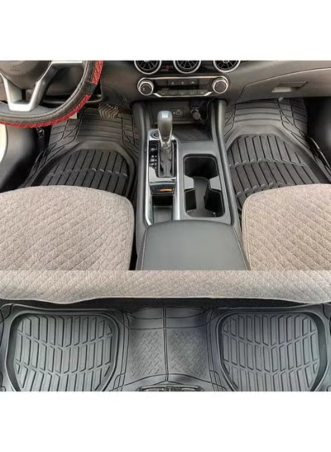 COYO 4-Piece All-Weather Heavy Duty, Full Set Rubber Floor Mats for Universal Fit in Cars, SUVs, and Trucks, Black, Trim to Customize - Image 3