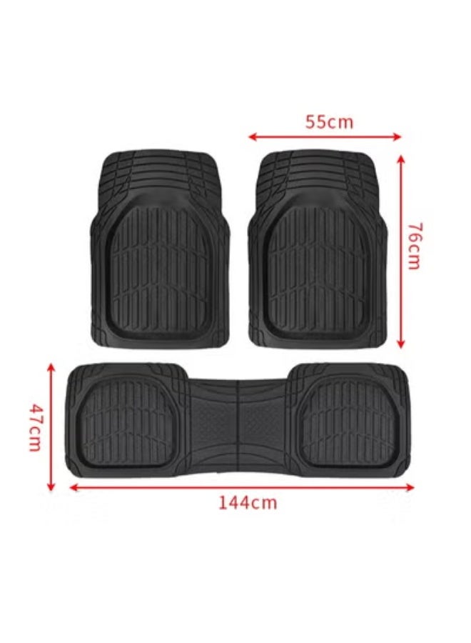 COYO 4-Piece All-Weather Heavy Duty, Full Set Rubber Floor Mats for Universal Fit in Cars, SUVs, and Trucks, Black, Trim to Customize - Image 4