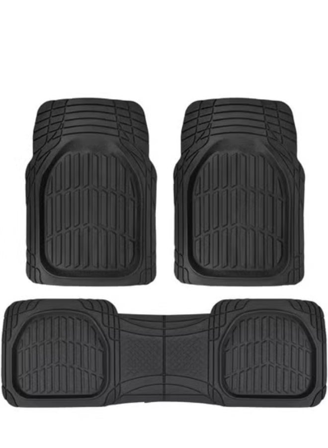 COYO 4-Piece All-Weather Heavy Duty, Full Set Rubber Floor Mats for Universal Fit in Cars, SUVs, and Trucks, Black, Trim to Customize - Image 1