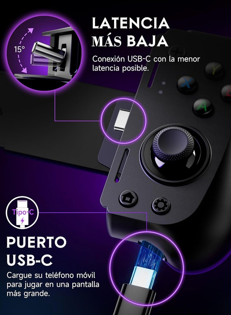 EasySMX Mobile Game Controller M10 Mobile Game Controller for Android with Hall Joystick/Trigger - Low Latency - Plug and Play