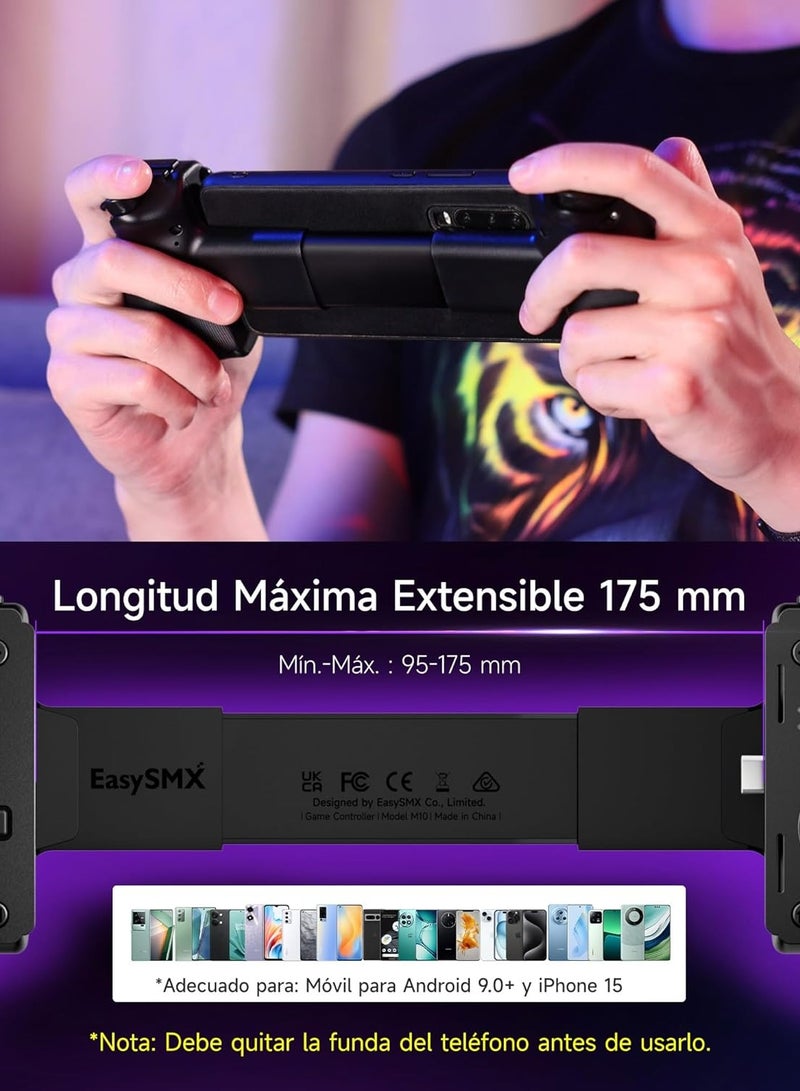 EasySMX Mobile Game Controller M10 Mobile Game Controller for Android with Hall Joystick/Trigger - Low Latency - Plug and Play