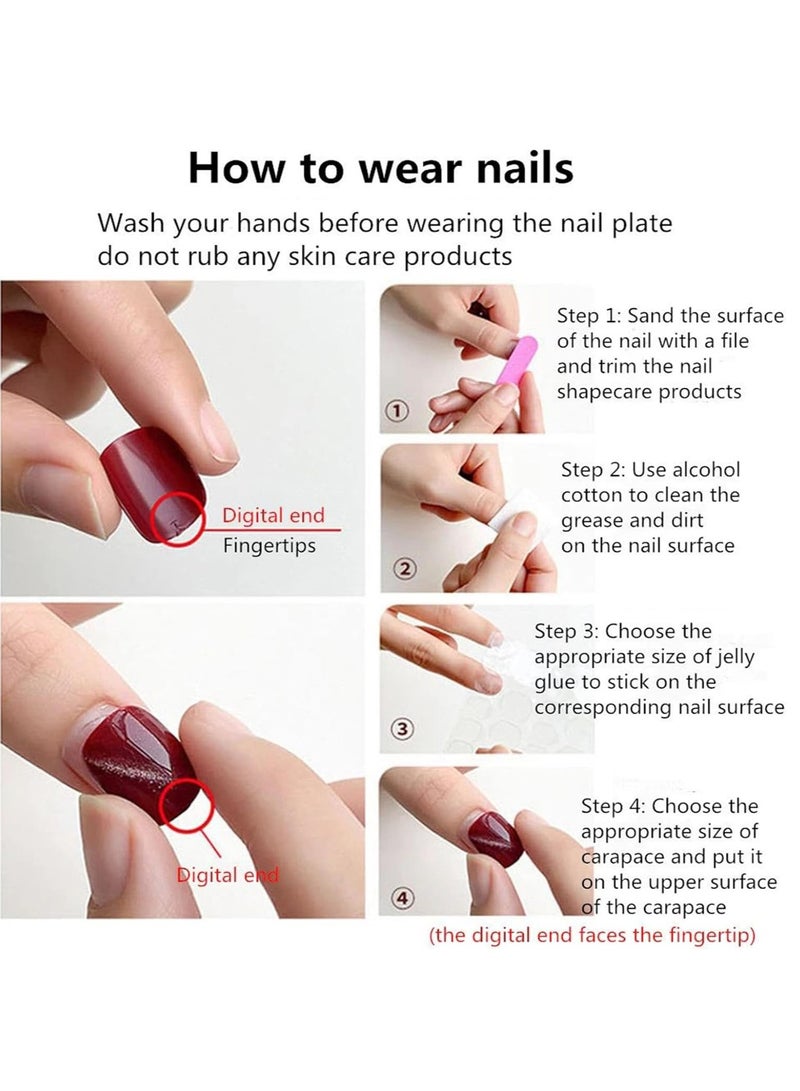 RATSAW French Tip False Nails  24pcs Press On Nails Long  Ice Soaked Blush Camellia False Nails With Glue Long Coffin Shaped Elegant French Ballet Luxury Design Fake Nails - Image 5