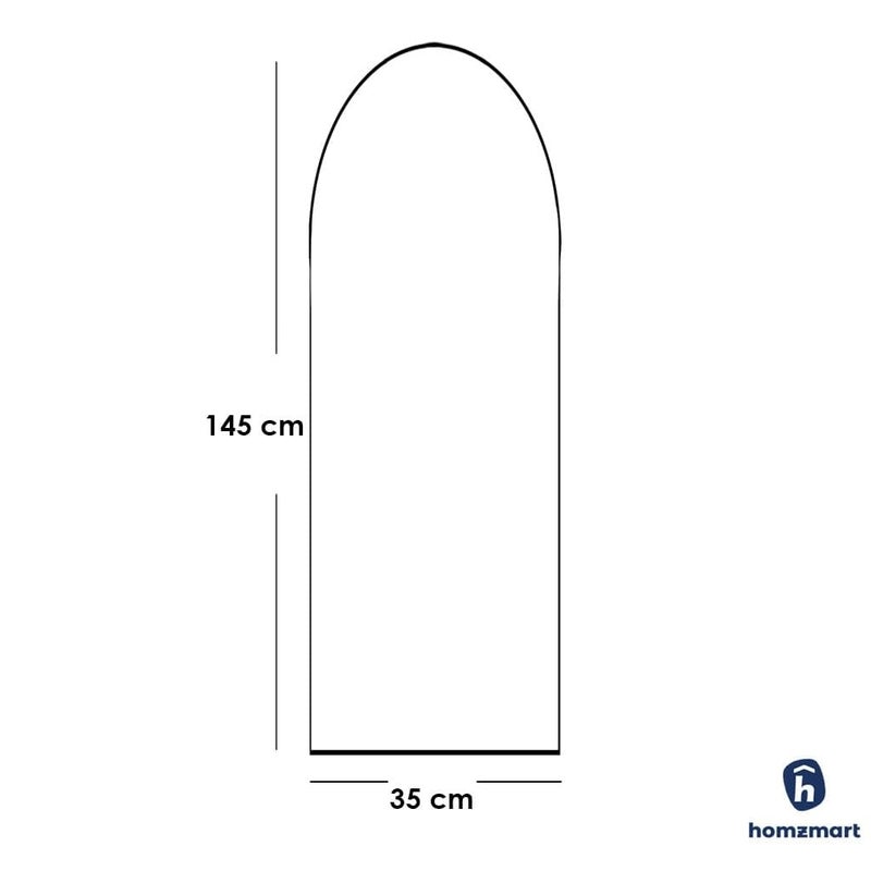 Arched Full Length Floor Mirror, Black, Glass, 145x35 cm, Contemporary Style, Full Body Viewing - Image 2